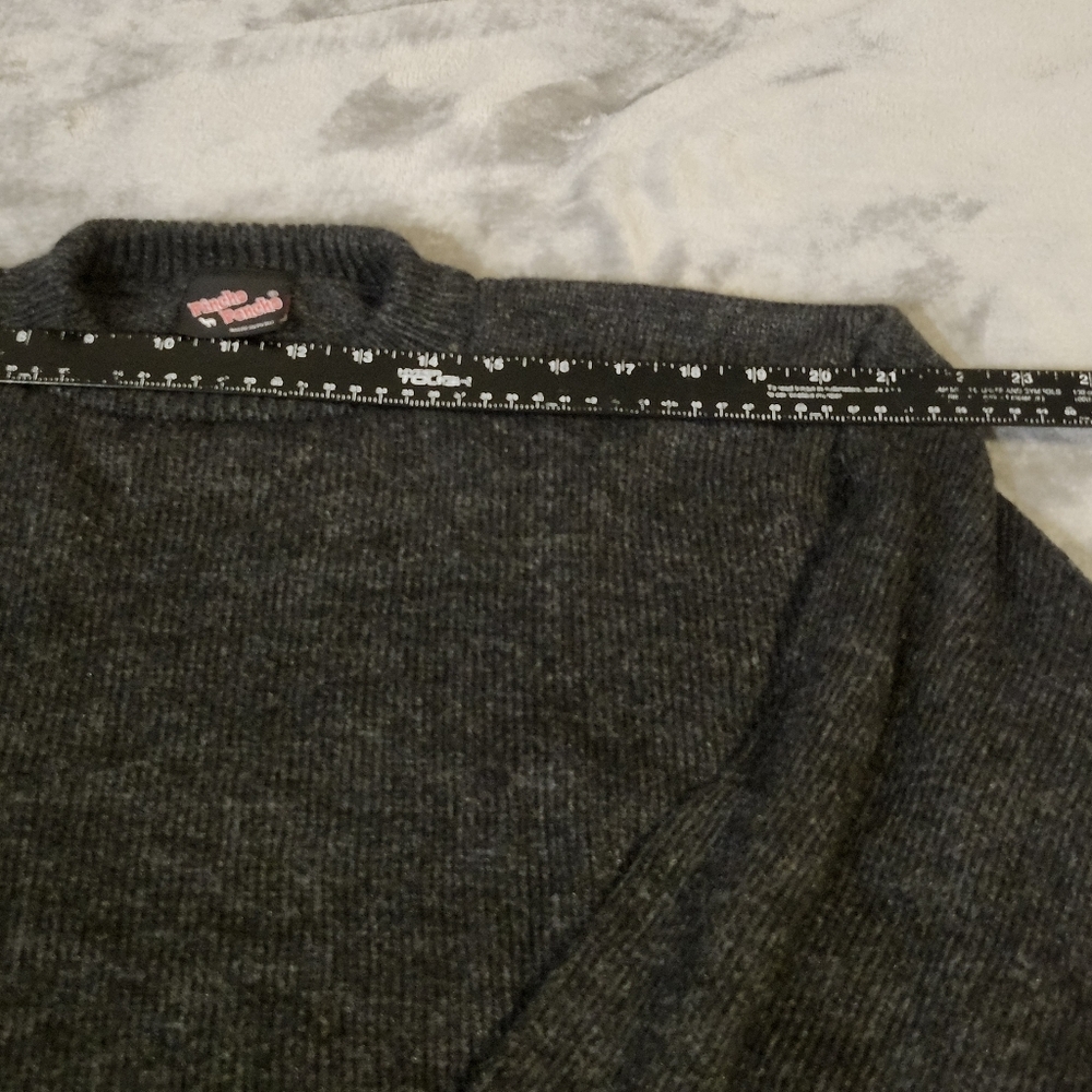 Pincho Poncho Alpaca Wool Sweater Unisex Mens Med, Grandpa-core Charcoal Gray, - Picture 5 of 7